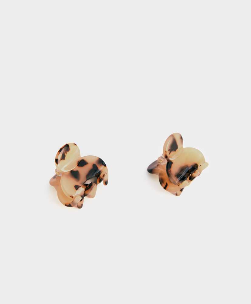 2 presilhas de cabelo com efeito de casco de tartaruga