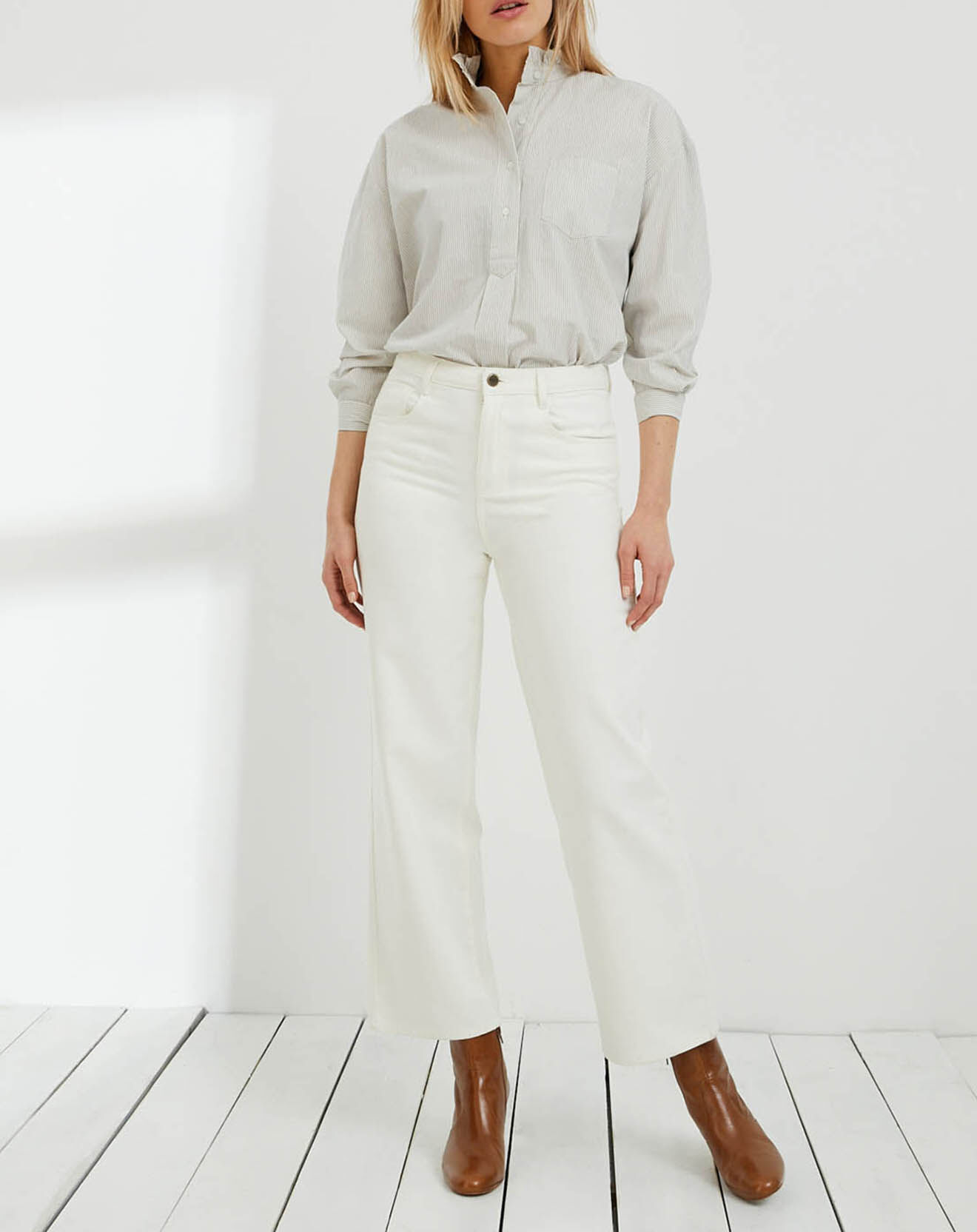 Cyrillus Jean wide leg raccourci L'Emboîtant blanc