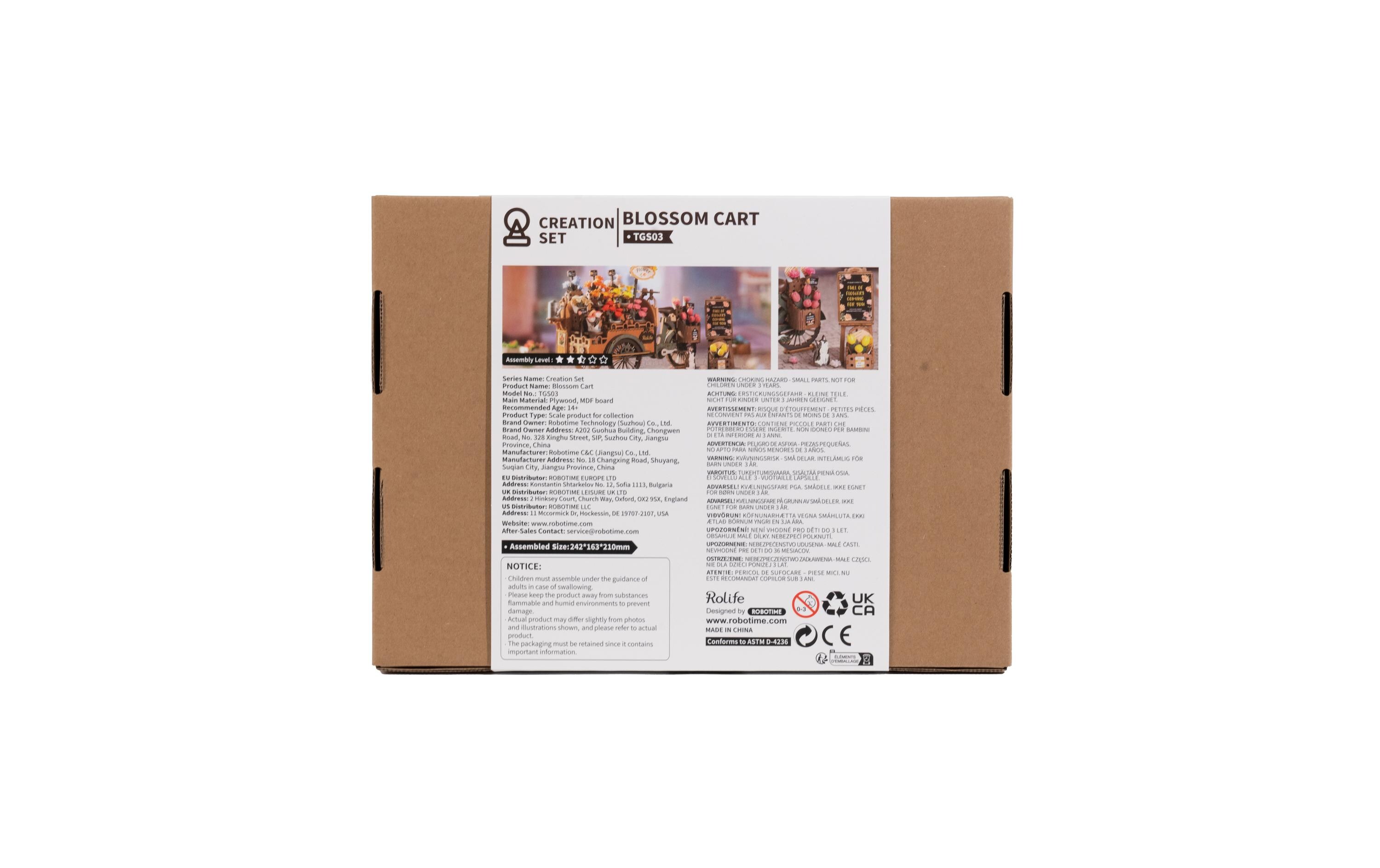Bausatz Blossom Cart 187-teilig3D-Puzzle aus lasergeschnittenen Holzteilen