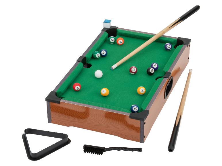 Mini tafelvoetbal, airhockey of biljart