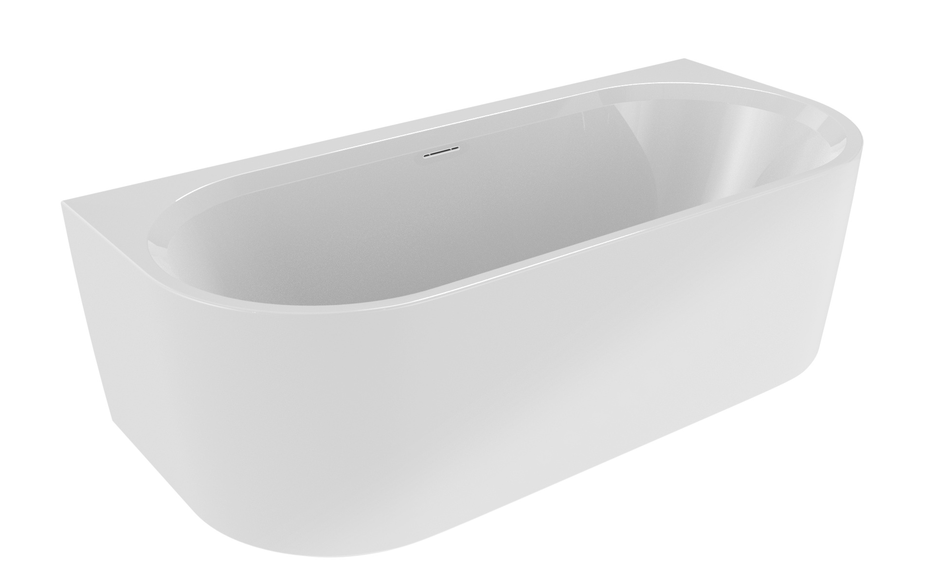 Riho Desire half vrijstaand bad midden 180x84cm wit mat met LED strip