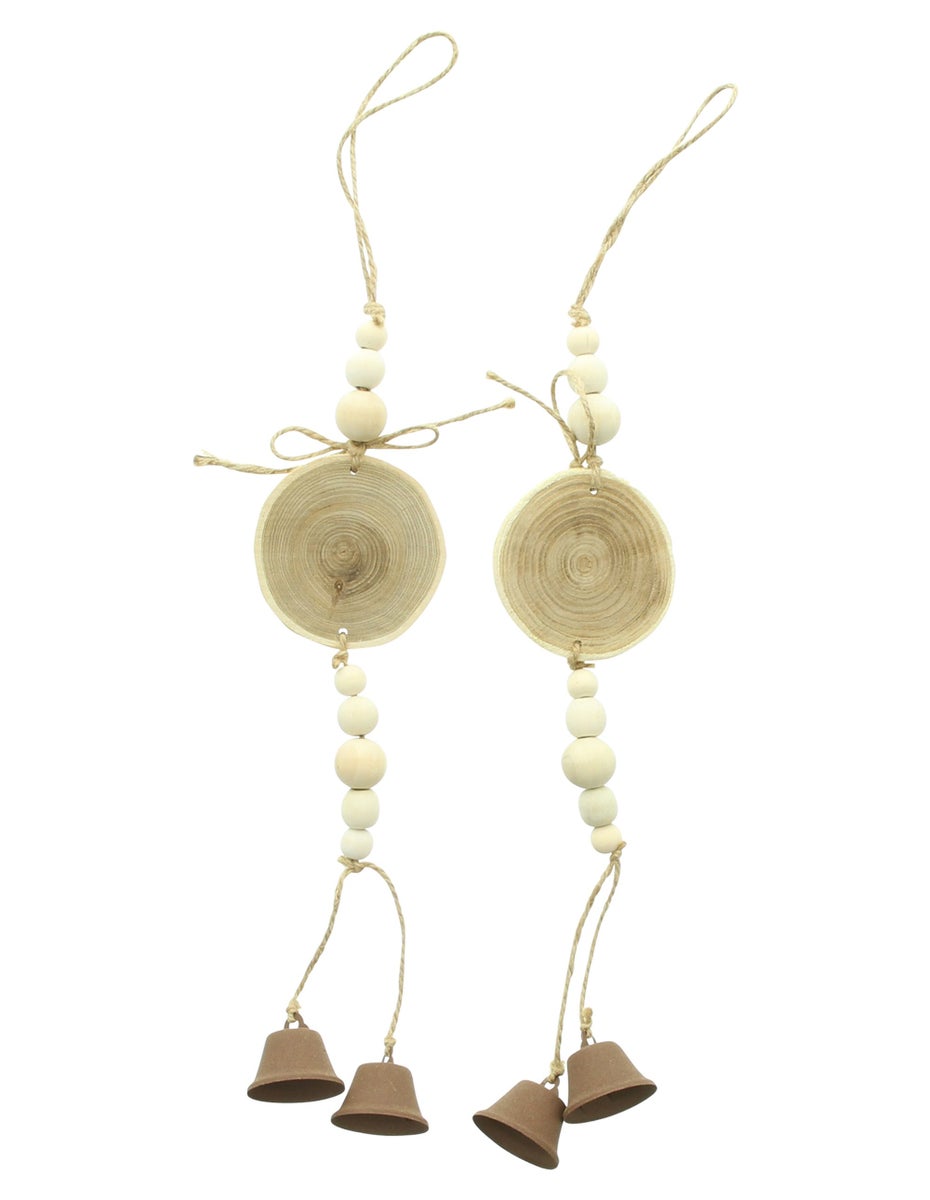 FRANK FLECHTWAREN | Winterhanger Rendier & Dennenboom, Set van 2, ca. 7 x 3,5 x 40 cm, EIK, METAAL, HENNEP