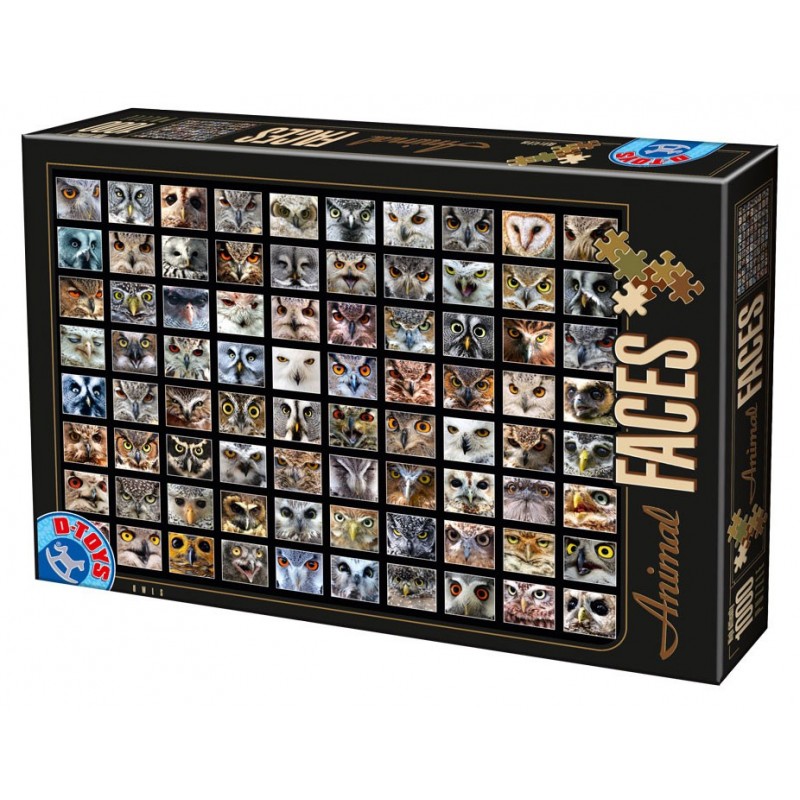 Puzzle 1000 pièces - Faces de Hiboux