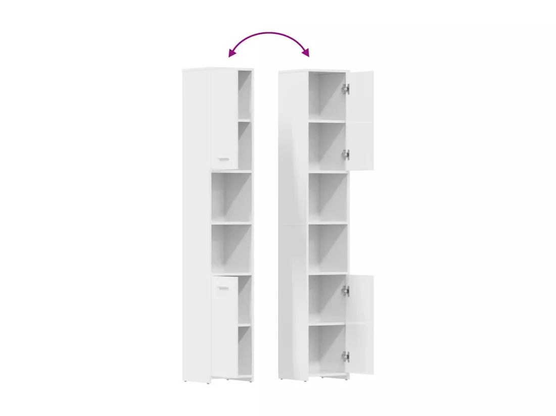 Armoire de salle de bain Blanc brillant Bois d'ingénierie