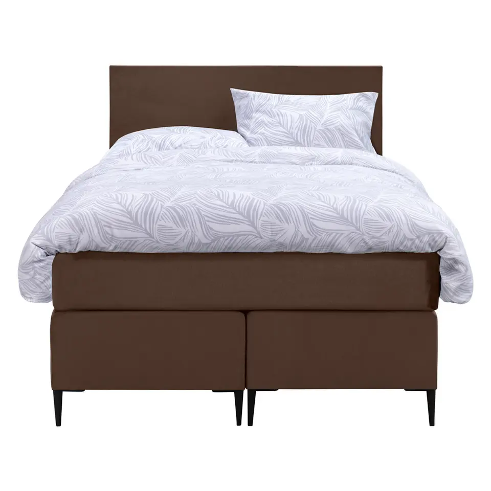 Boxspring Liv egaal - bruin - 120x200 cm - slanke poot