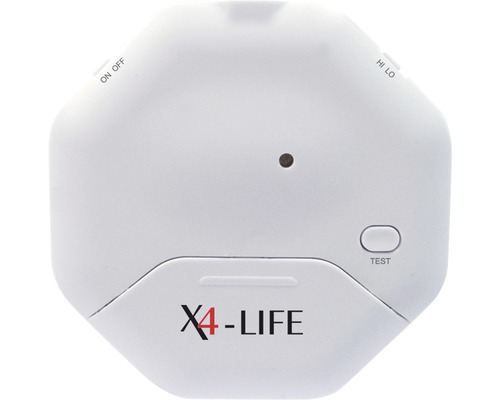 Glasbreukmelder, alarm 95 dB, wit, BxHxD 80x80x8 mm, op batterijen, X4-Life