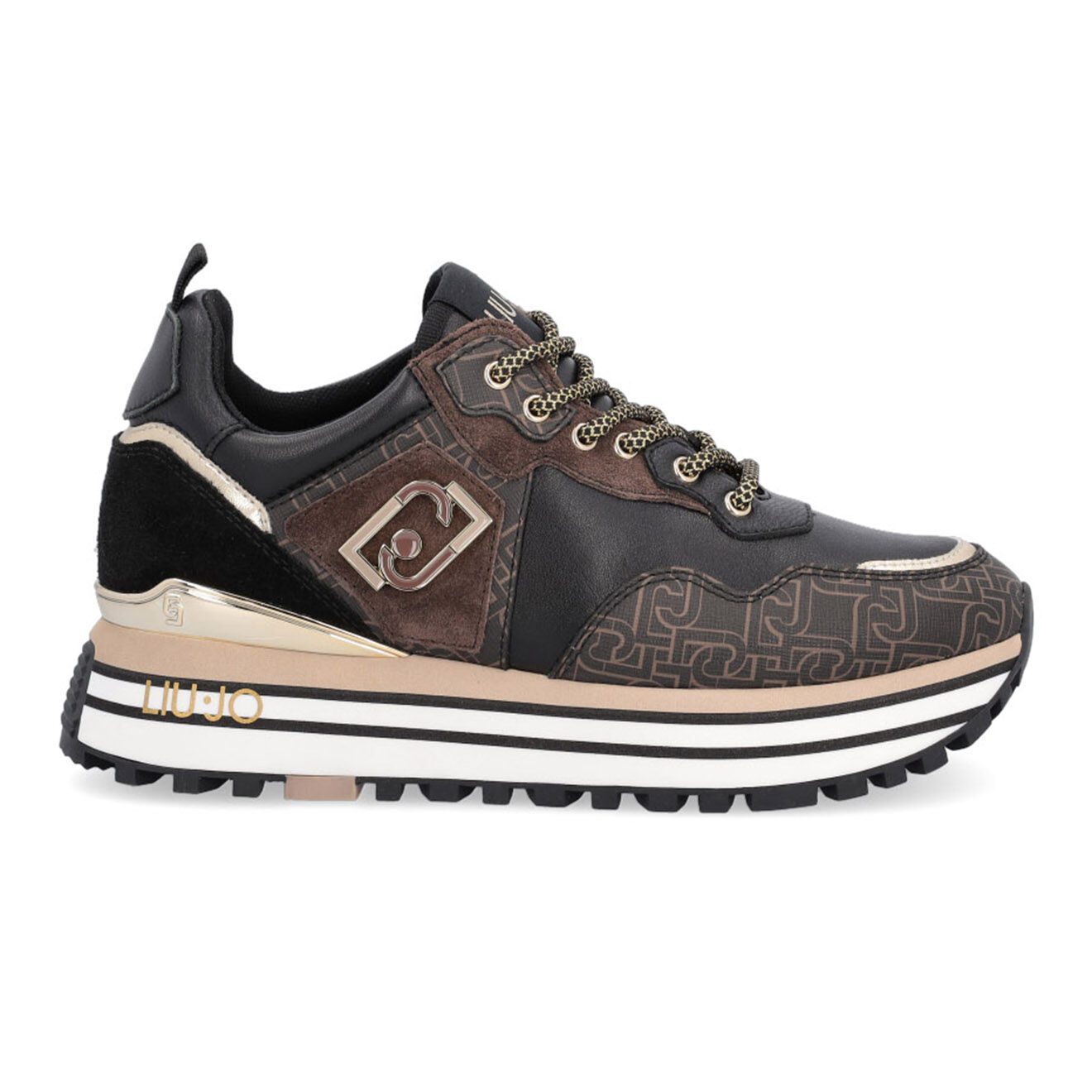 Liu-Jo Sneakers en Cuir Print noir/léopard