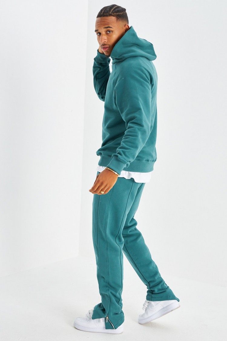 Ensemble 2 pièces sweat + jogging vert/bleu