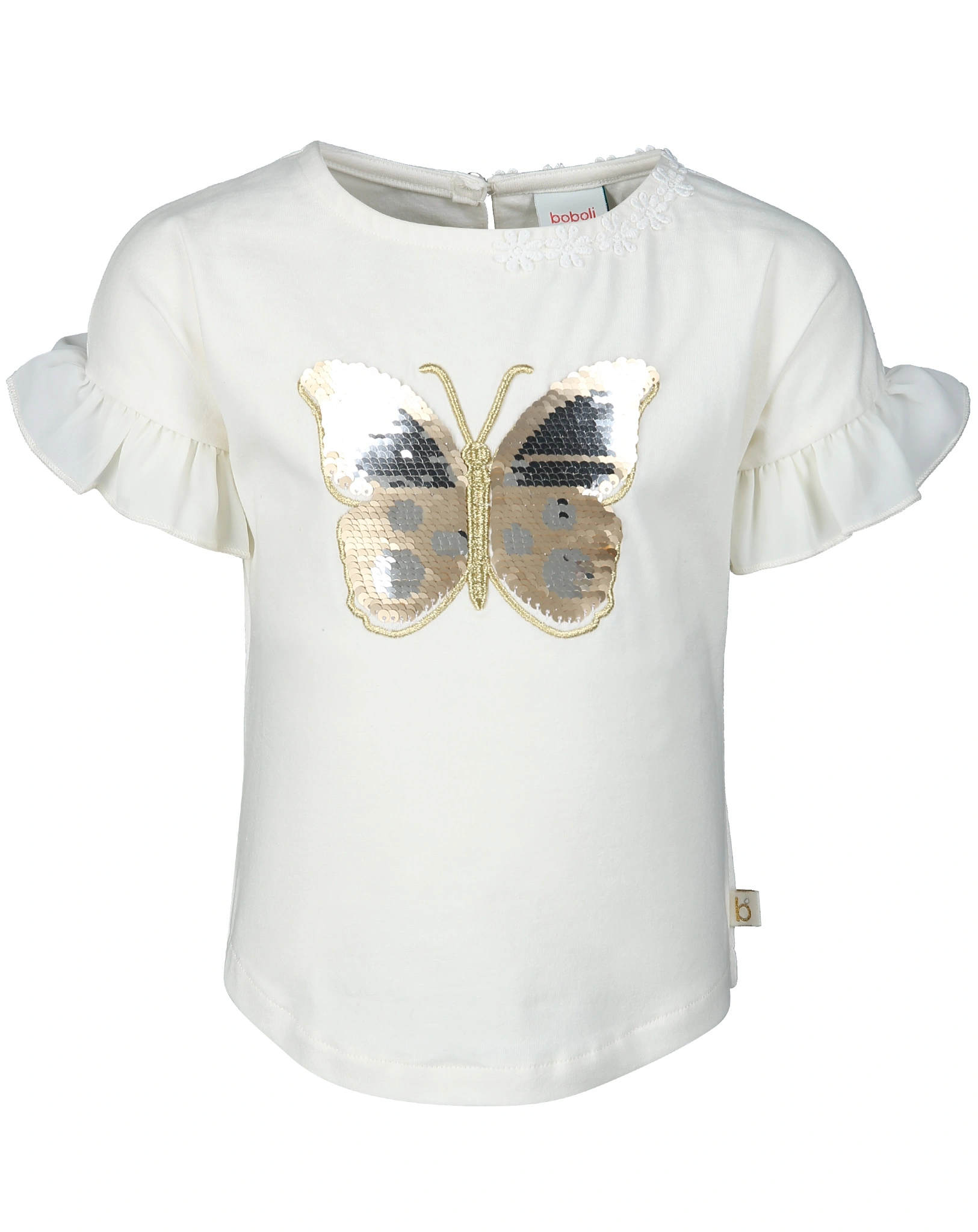 T-Shirt MARIPOSA mit Pailletten in weiß