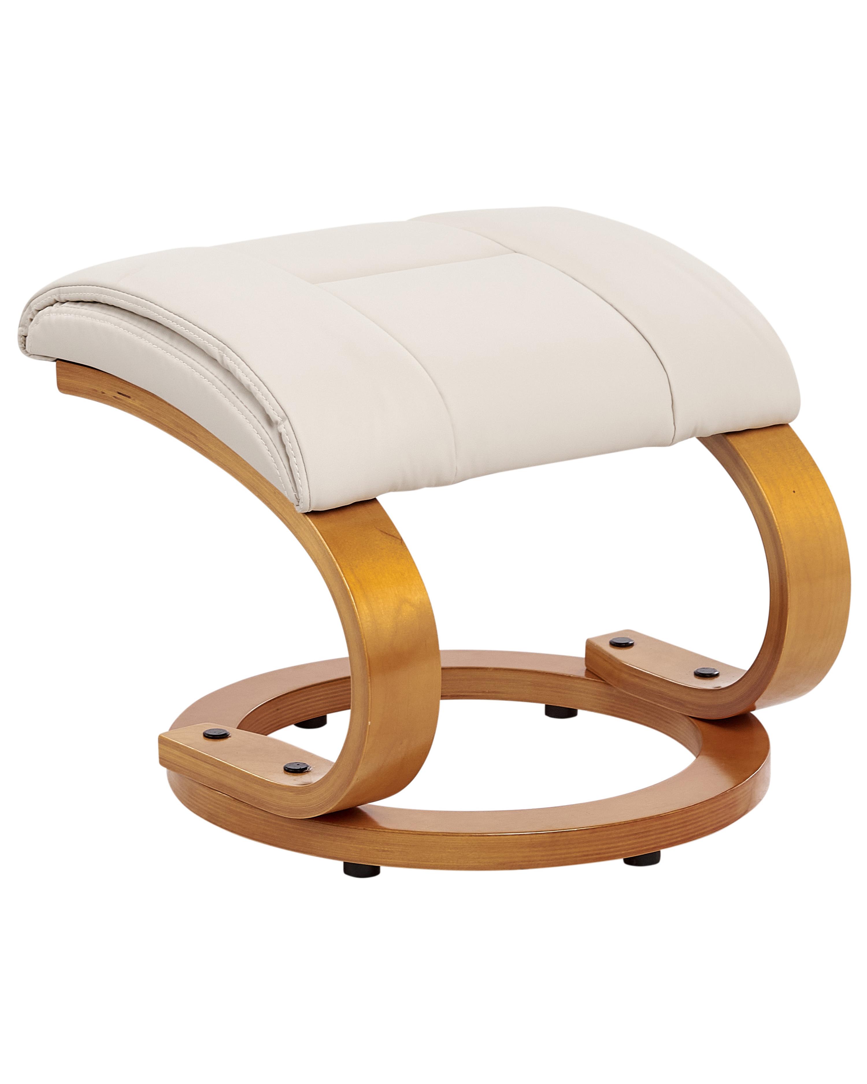 Massagestoel FORCE met voetenbank Kunstleer Lichtbeige