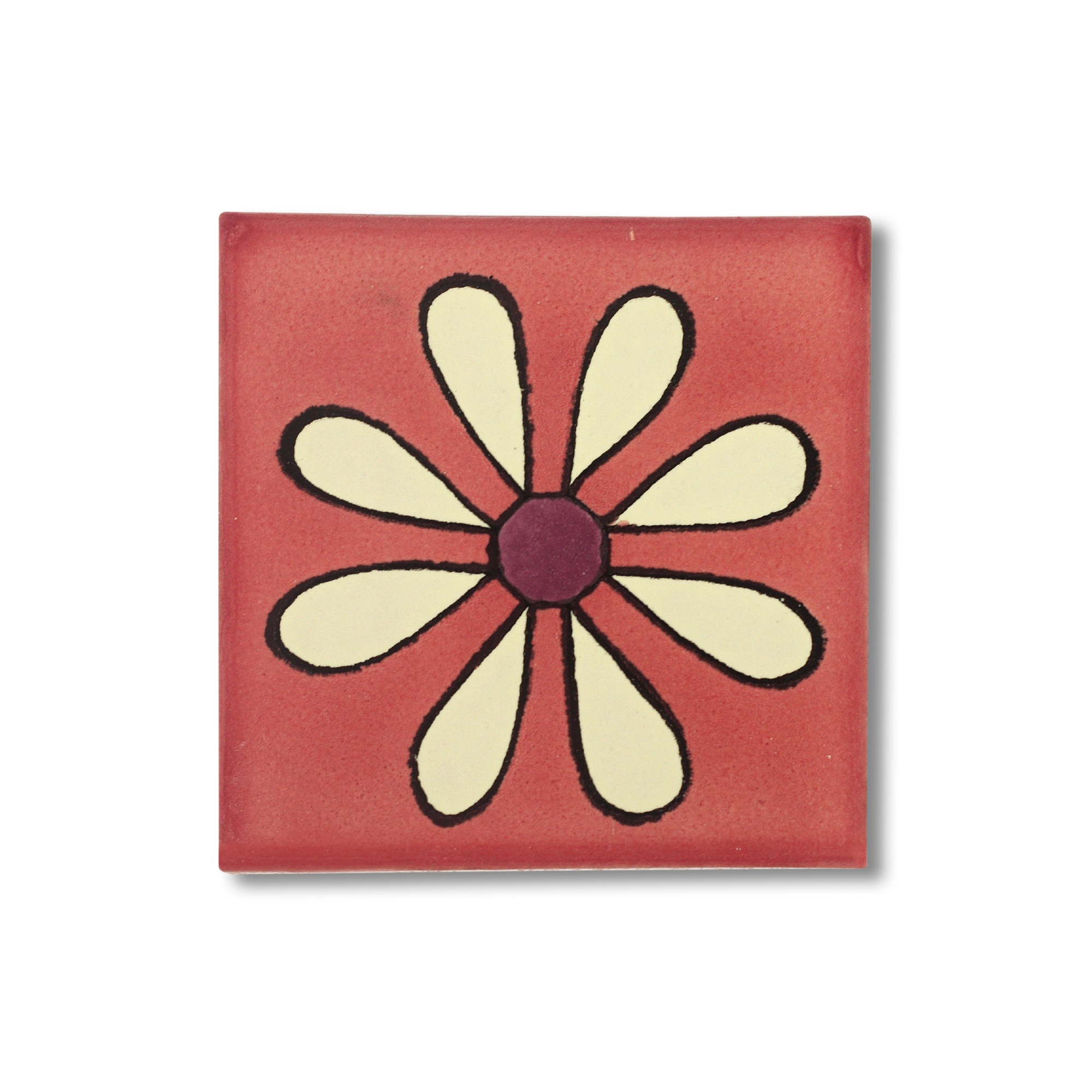 Kachel 'Margerita', rot, T 10 cm, B 10 cm, H 0,5 cm von fischer's lagerhaus