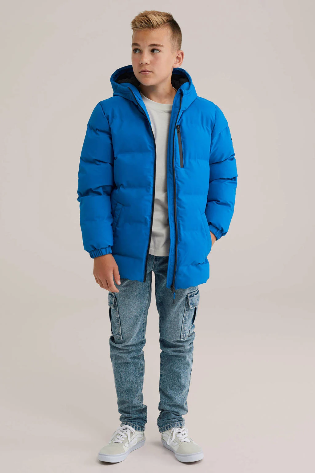 WE Fashion Blue Ridge gewatteerde jas blauw