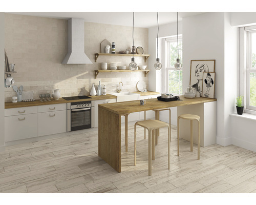 Porseleinen wand- en vloertegel Tribeca miel 20 x 120 x 1,14 cm
