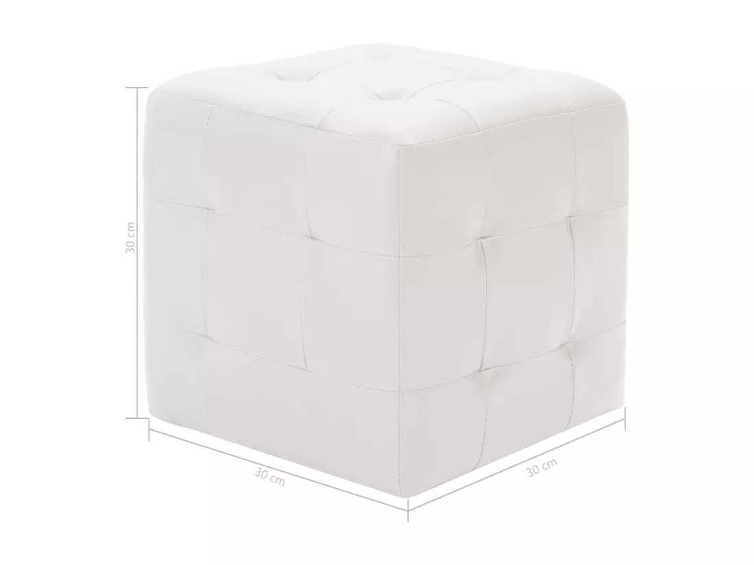 Poufs 2 pcs Blanc 30 x 30 x 30 cm Similicuir