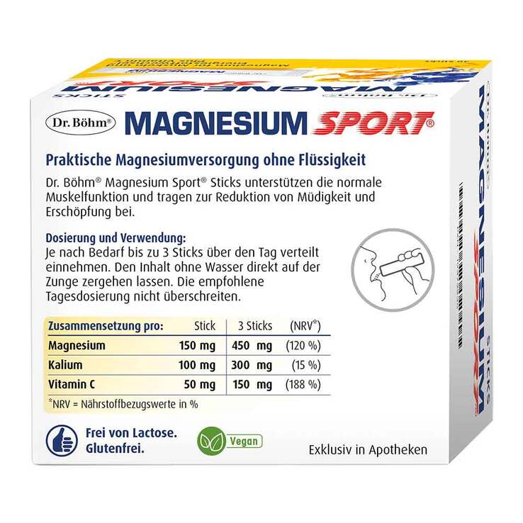 Dr. Böhm Magnesium Sport Sticks, 40X1.5 g