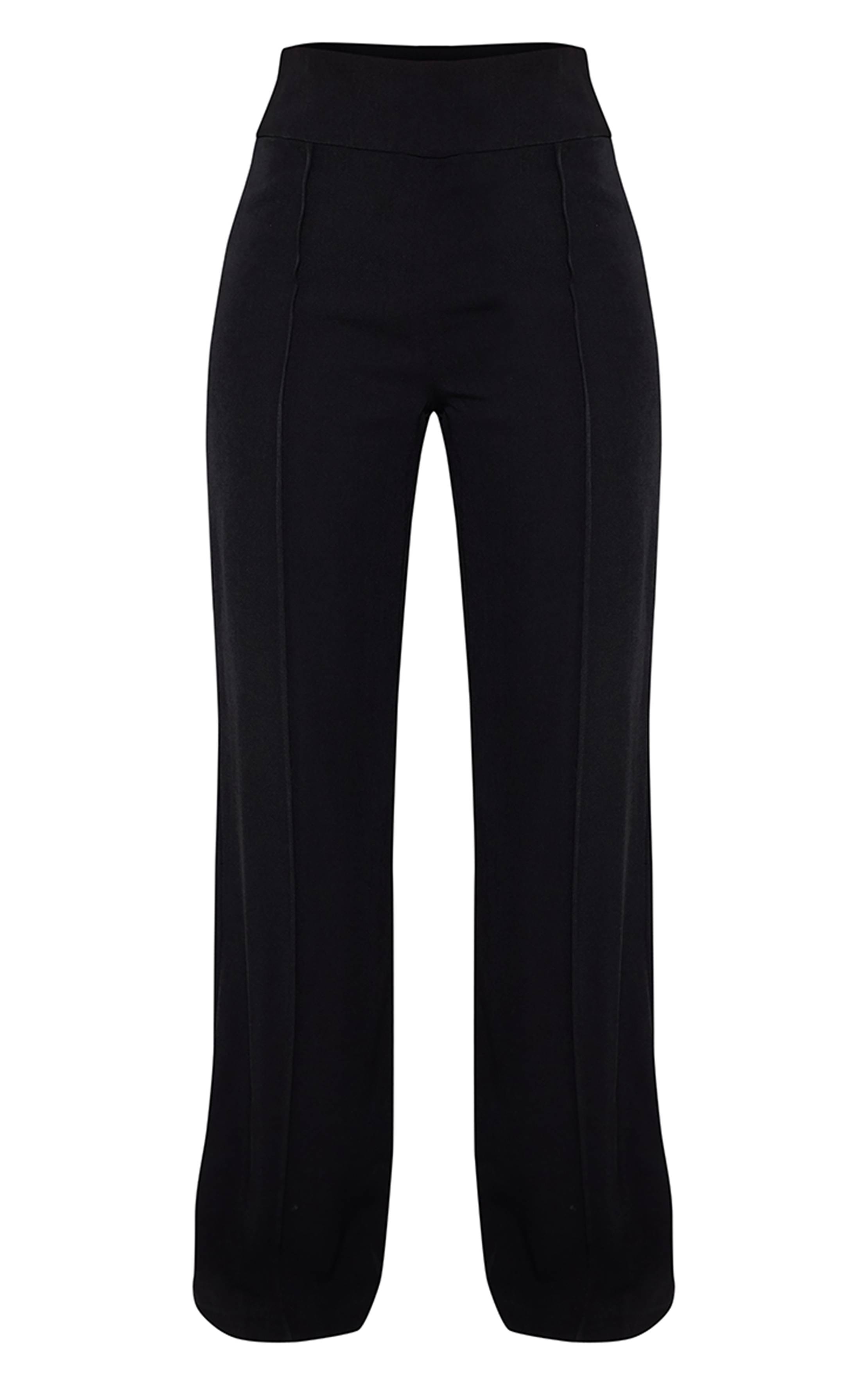 Noir Pantalon À Détails De Coutures Prune Foncé