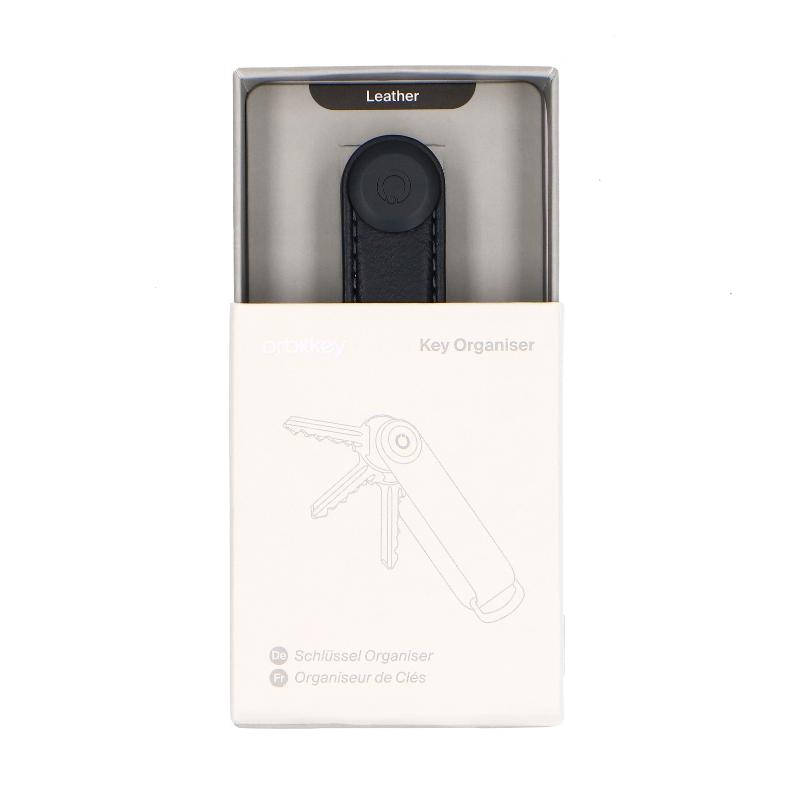 Zwarte leren Orbitkey sleutelhanger