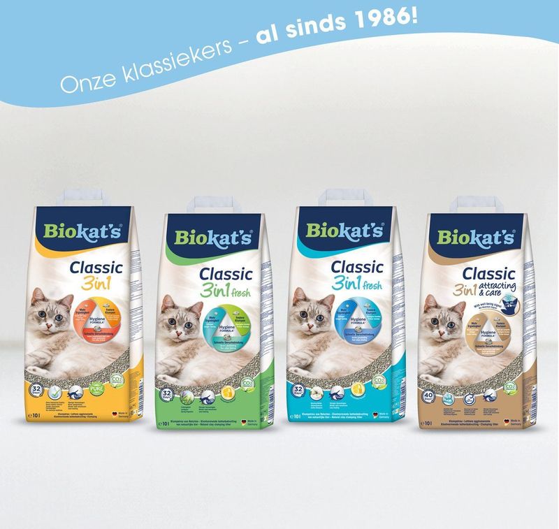 Biokat's Classic Fresh 3in1 - 18 L - Kattenbakvulling - Klontvormend - Lente geur