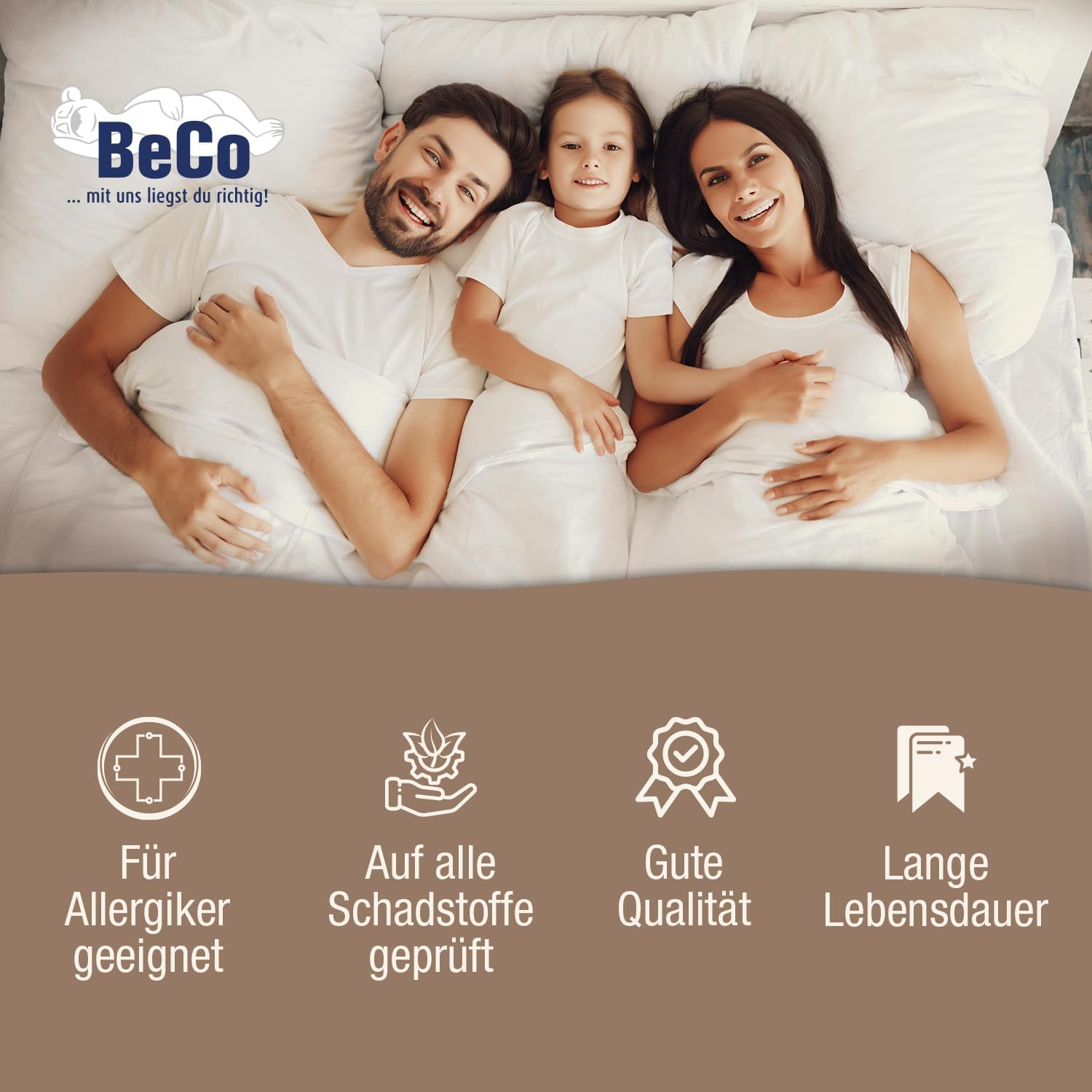 BeCo Matratze 90 x 200 cm Ortho Strong Taschenfederkernmatratze H3/H4 / Wendematratze/Oeko-TEX Standard 100 / Made in Germany / 100 Nächte Probeschlafen