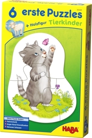6 erste Puzzles – TIERKINDER mit 6 Puzzles