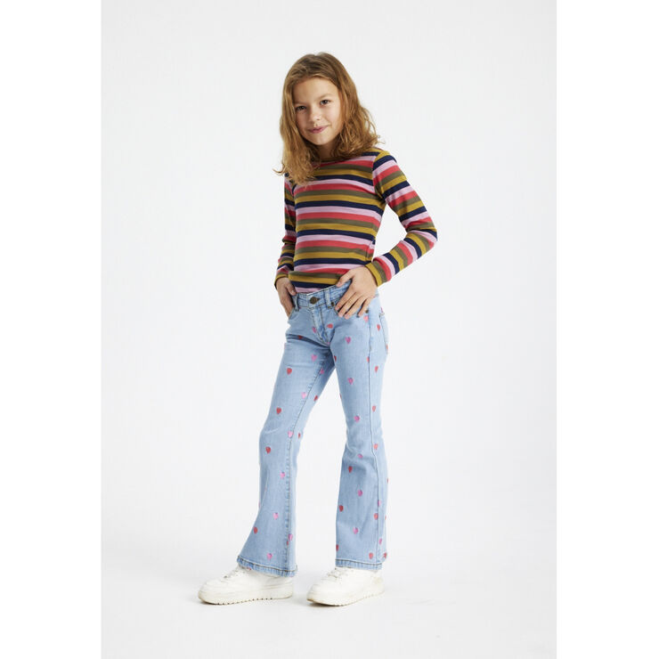The New TNLaflared Embroidery Jeans Blå