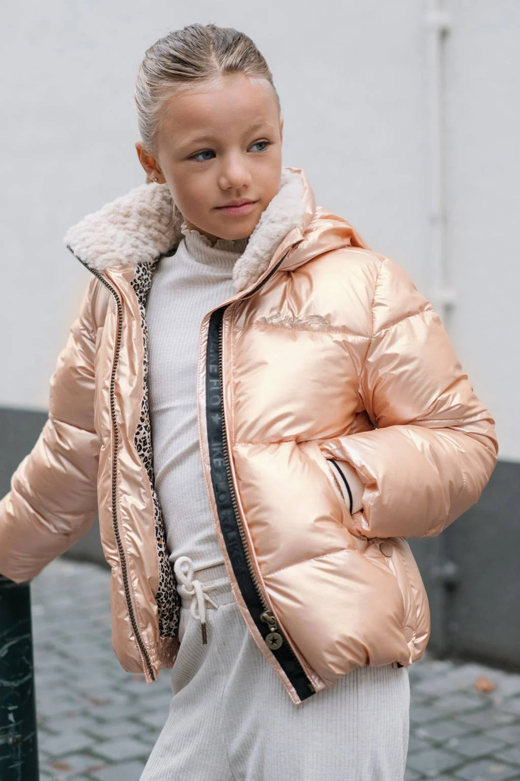 Like Flo gewatteerde jas roze