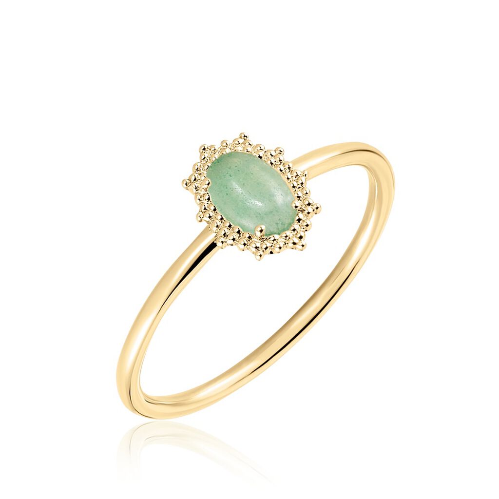 Bague Vintage Love Plaqué Or Jaune Aventurine