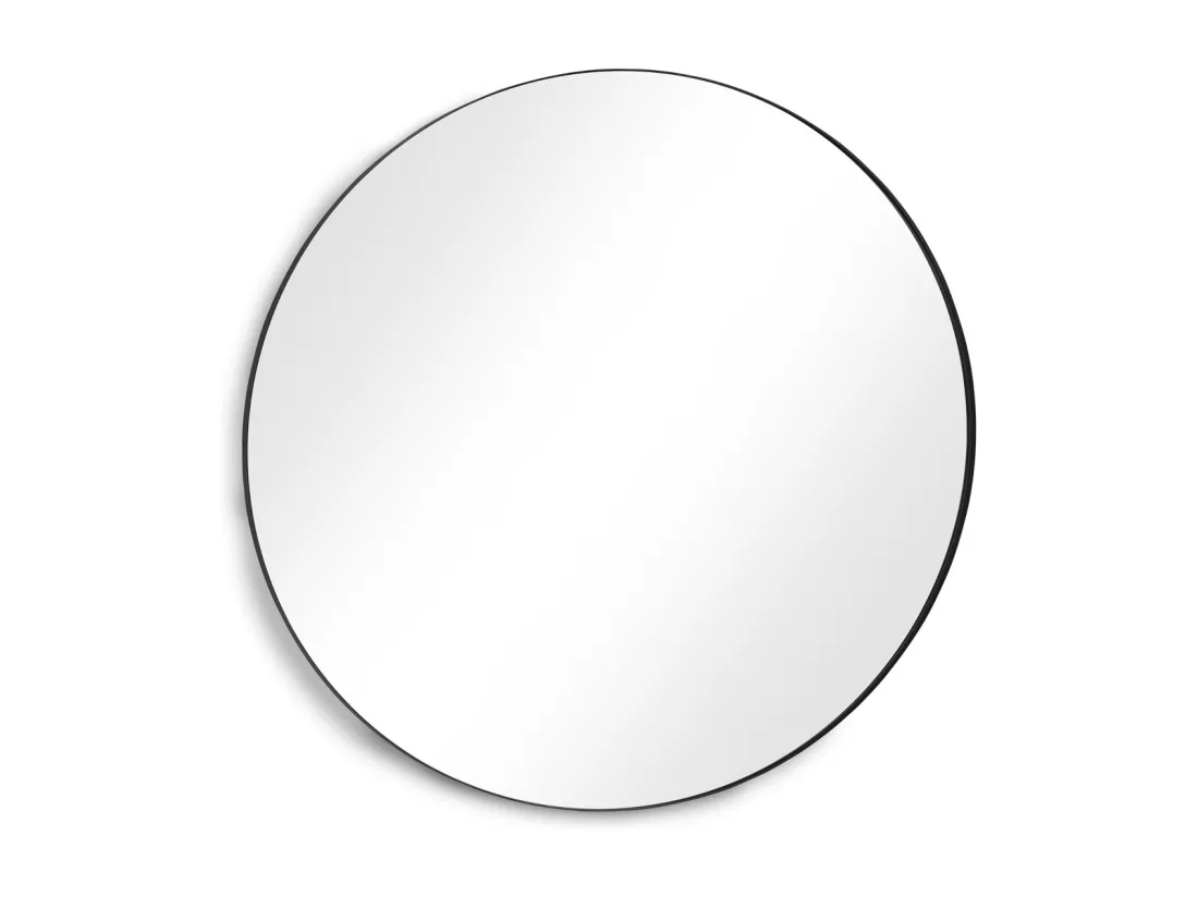Miroir rond simple diamètre 100 structure métallique noire