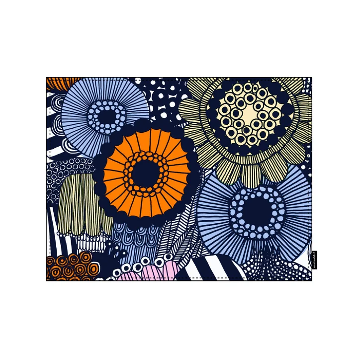 Marimekko - Pieni Siirtolapuutarha Tischset, 31 x 42 cm, weiss / hellgelb / orange / hellblau