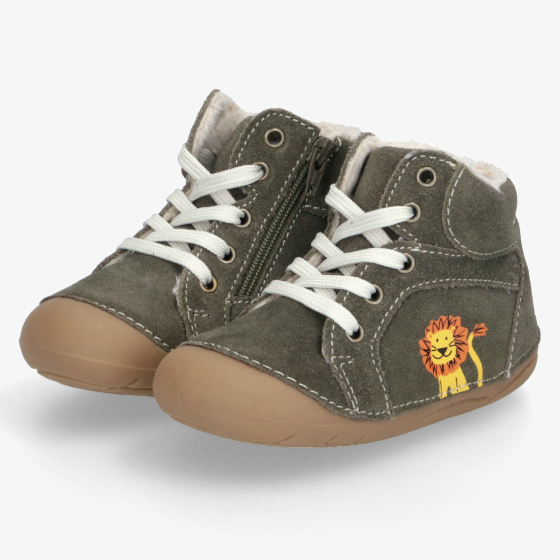 Bambulini Kinder Schnürstiefel olive