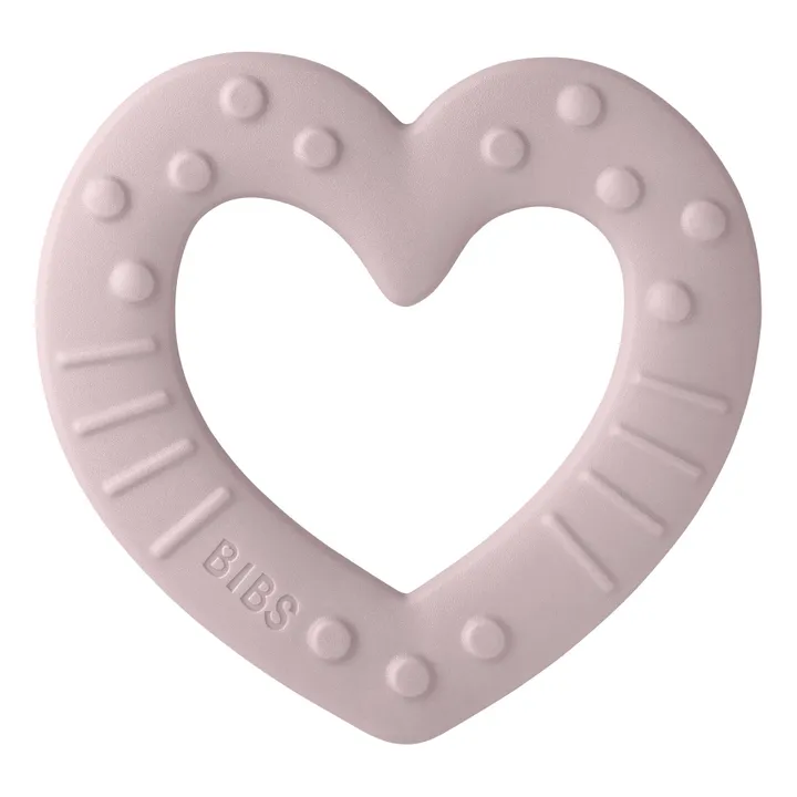 Bibs Anneau de dentition Cœur | Rose poudré