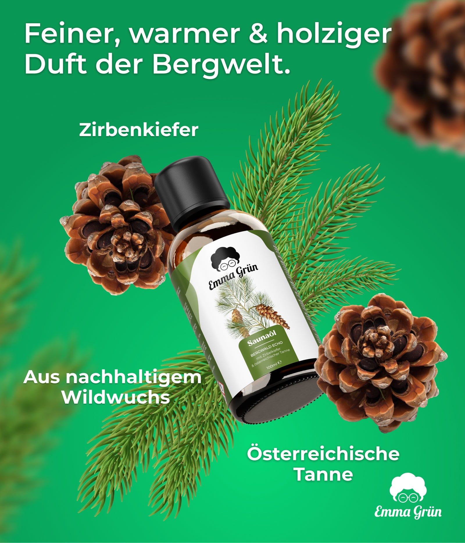 Emma Grün® Saunaöl Bergwald Echo mit Zirbenöl