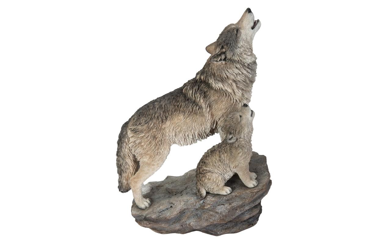 Dekofigur Wölfe 40 cm, Grau<br>Zierfigur