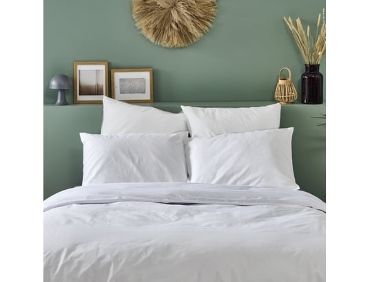 BLEU CALIN - Taie d'oreiller percale de coton - blanc - 65x65cm