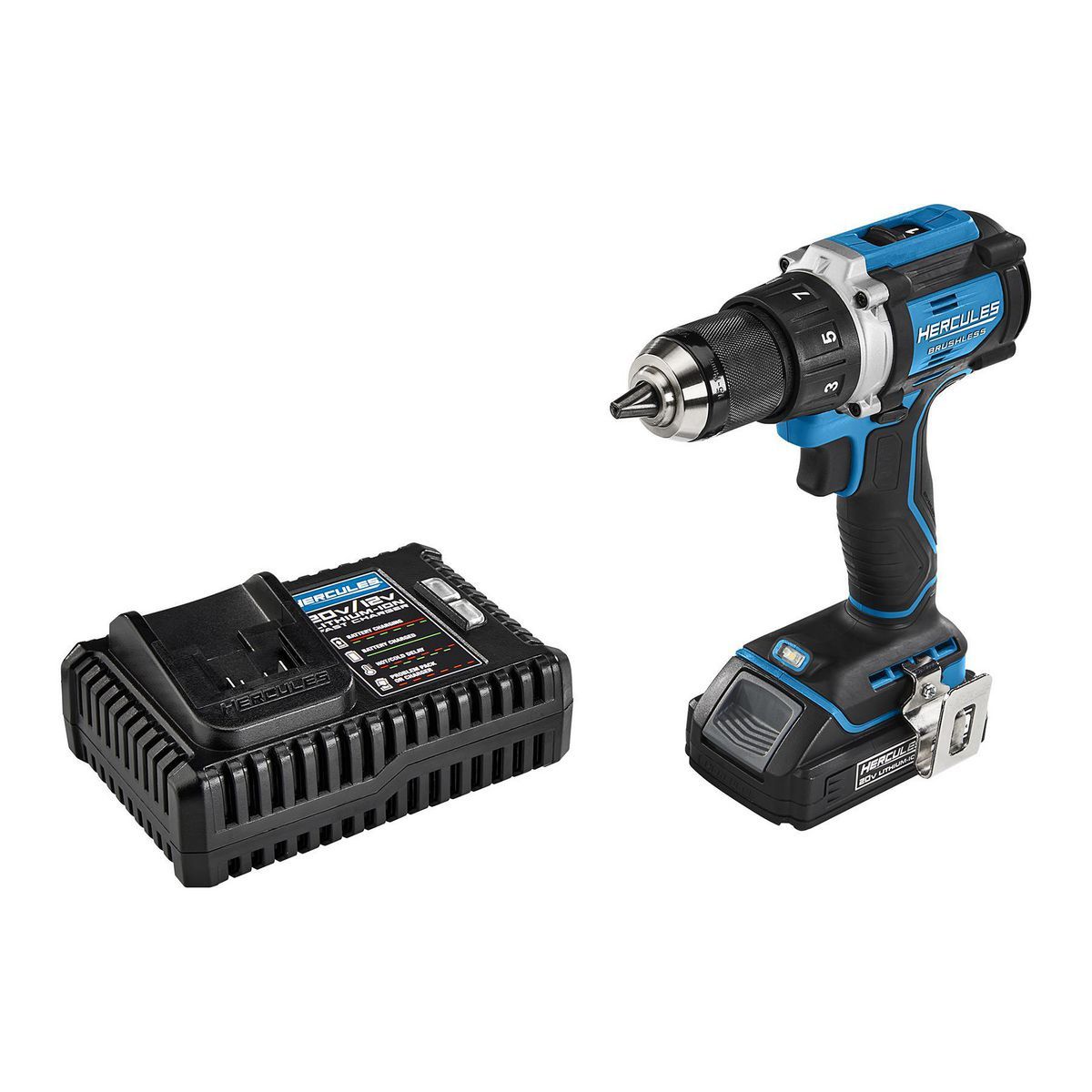 HERCULES20V Brushless Cordless 1/2 in. Drill/Driver Kit with Side Handle