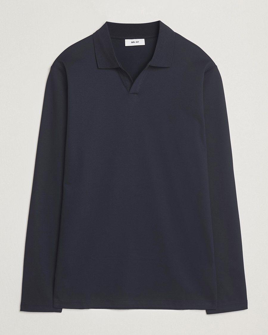 NN07 Paul Long Sleeve Polo Navy Blue