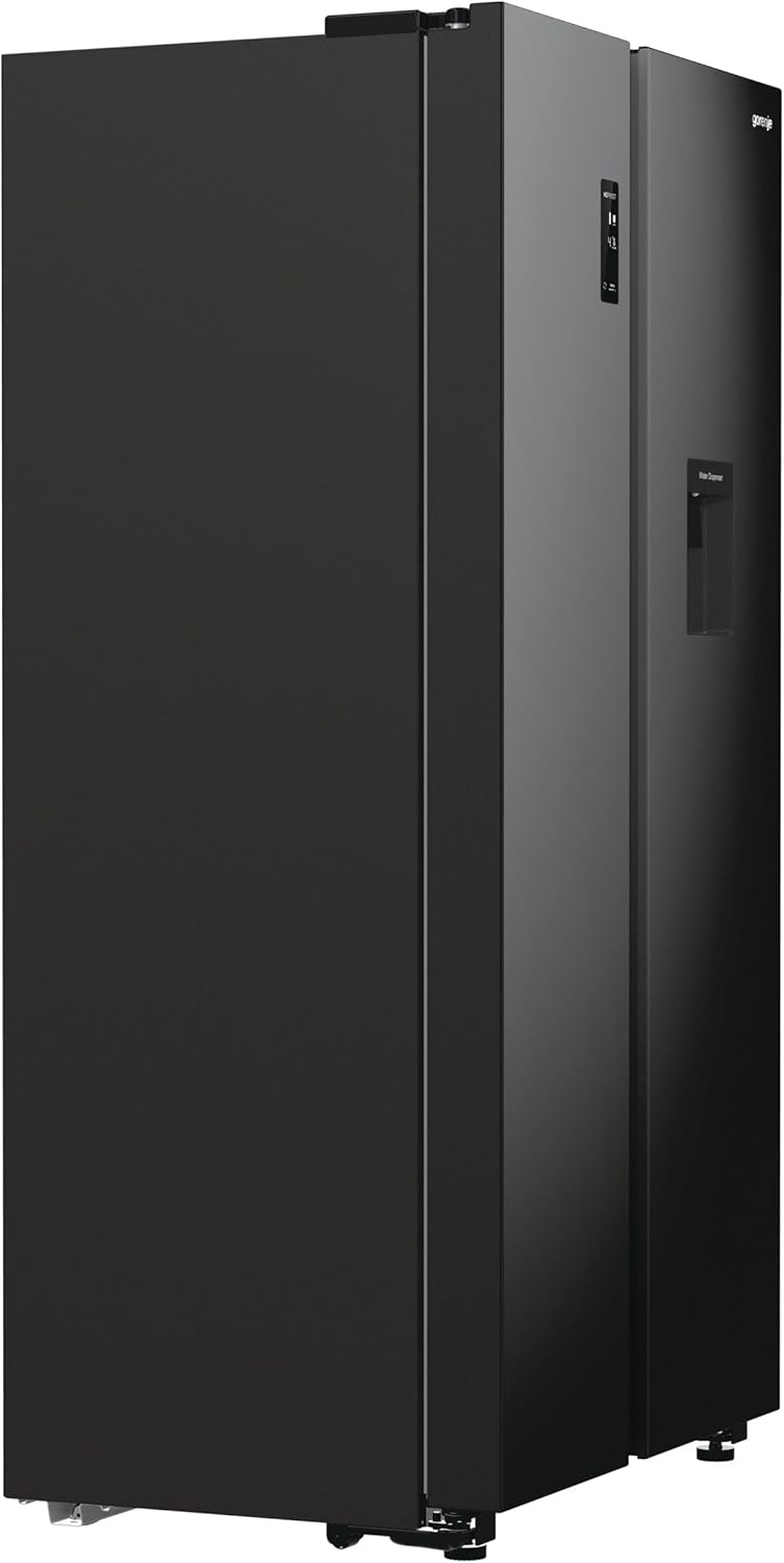 Gorenje NRR 9185 EABXLWD Side by Side Kühl-Gefrierkombination, Made in Europe, EEK E, NoFrostPlus, Inverter-Kompressor, Crisp Zone, ConvertActive Zone, FastFreeze, 178,6 cm, schwarz
