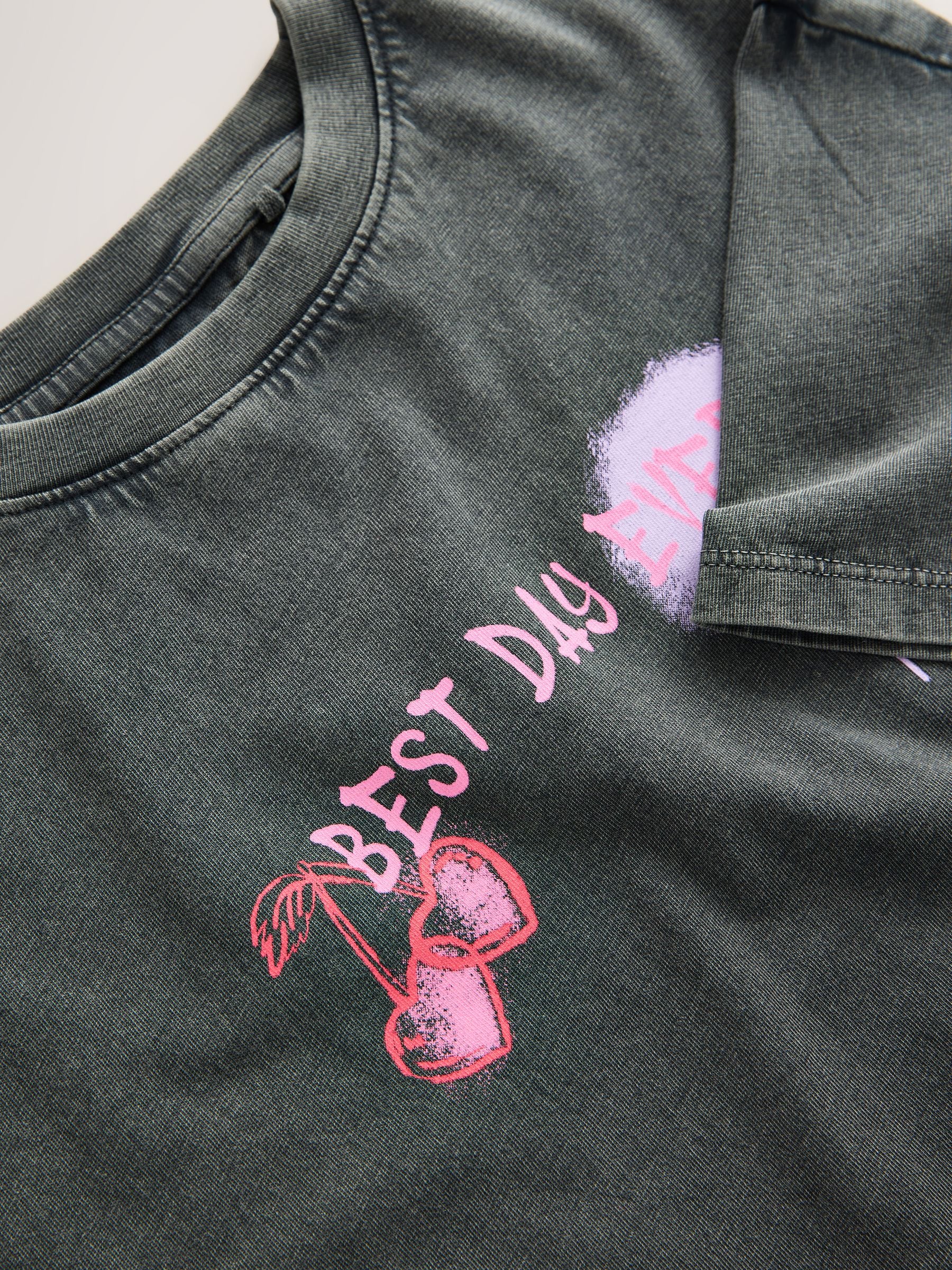 Antraciet graffiti - Oversized T-shirt met grafische print (3-16jr)