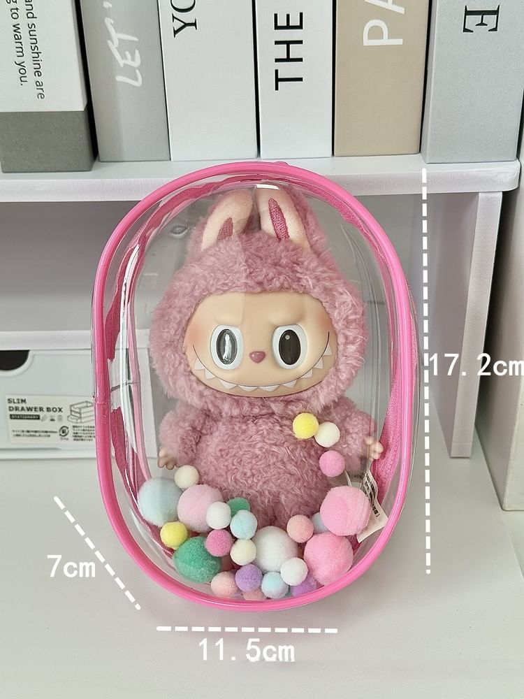 Doowex - Transparante PVC-tas met pompon en figuurdisplay (verschillende ontwerpen)