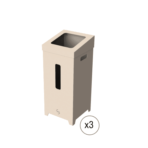 Poubelles carton à monter 75L marron JVD