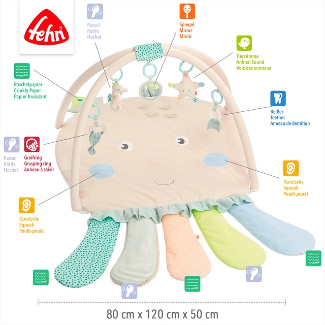Fehn Spielbogen »Meereskinder, Activity Decke Oktopus« mit abnehmbaren Spielzeugen