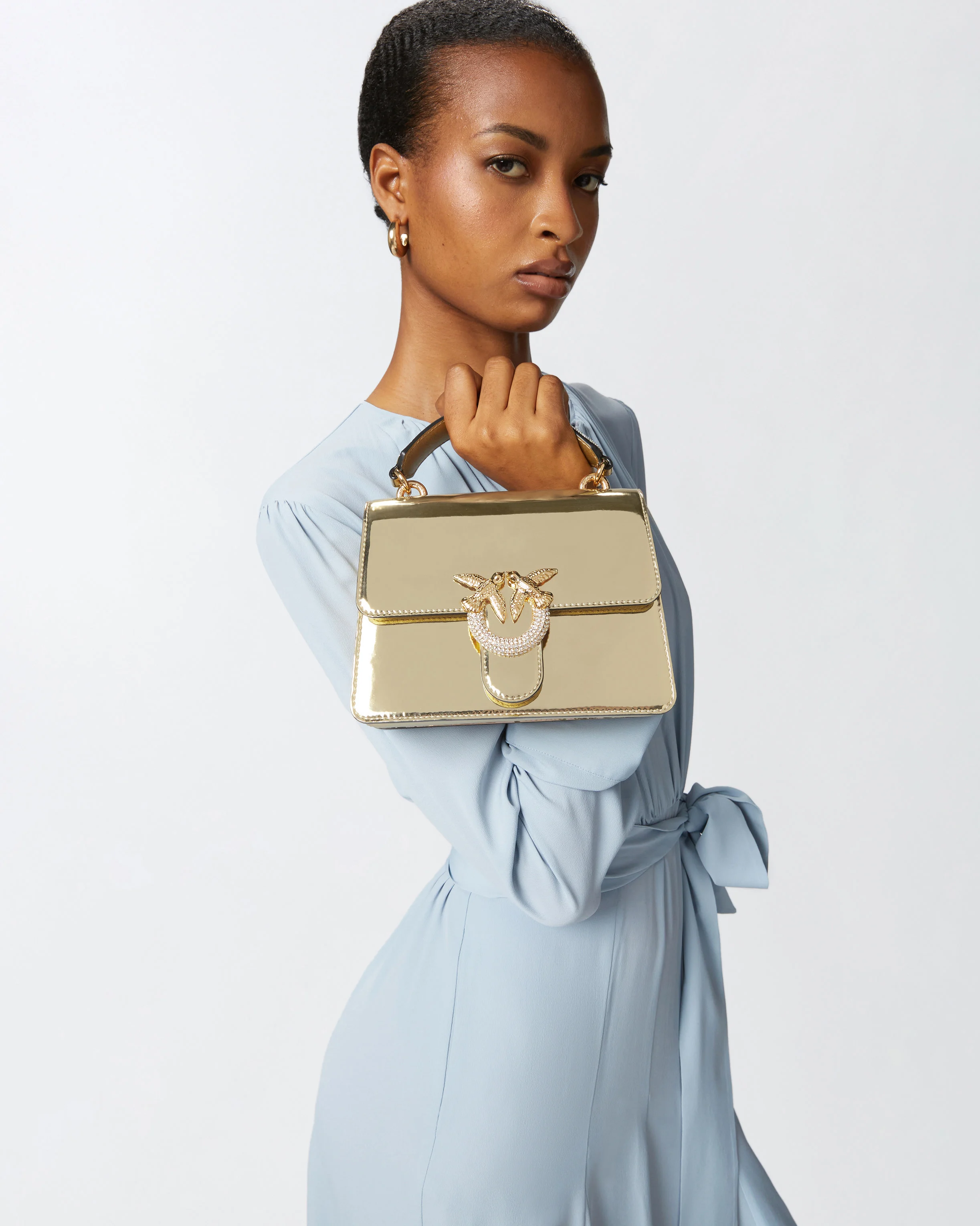 Sac à main mini love bag effet miroir doré | Doré
