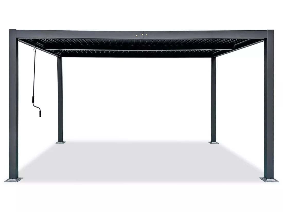 Tonnelle/Pergola bioclimatique lames orientables en aluminium 3x4m - Anthracite - BELAIR