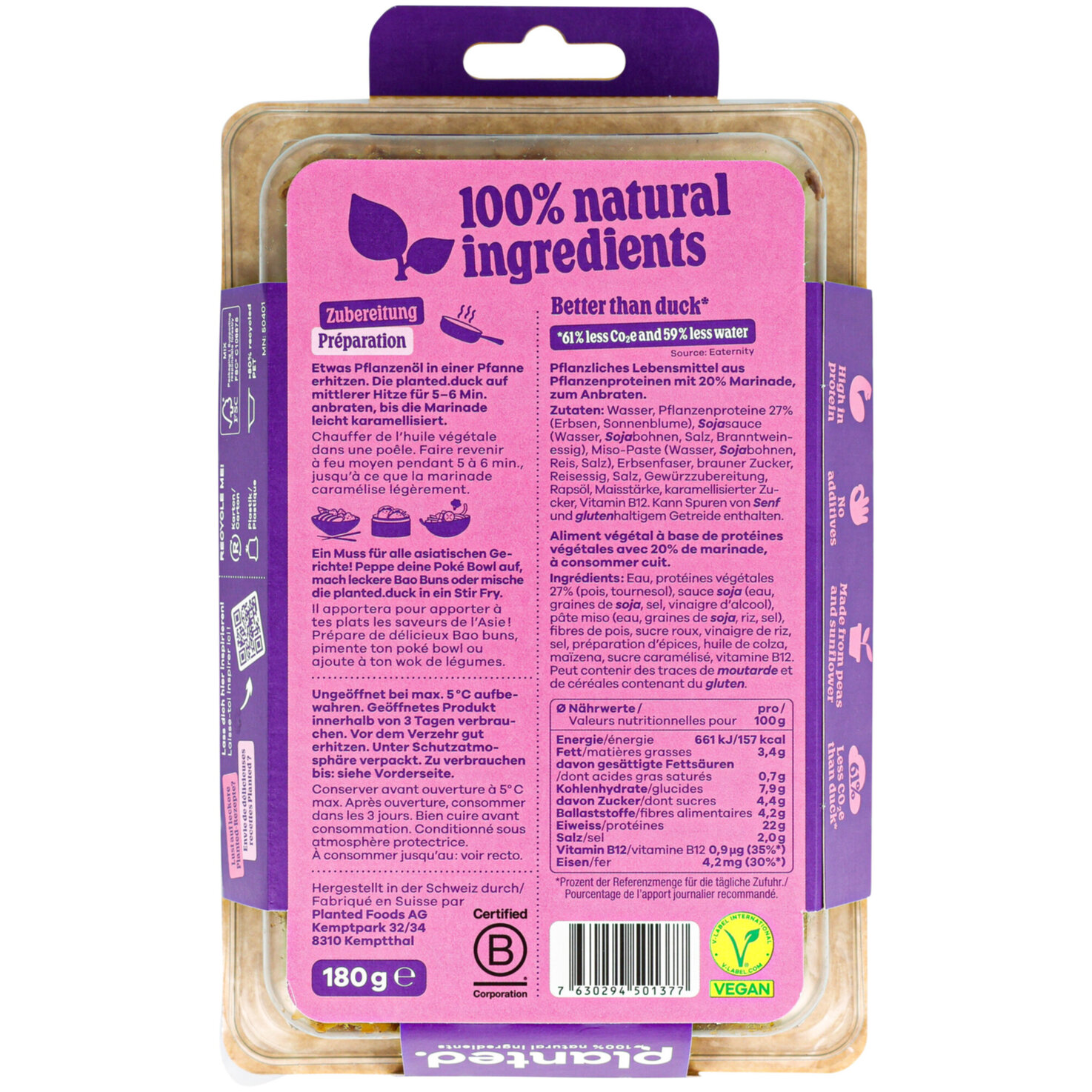 Planted Vegane Alternative zu Ente -