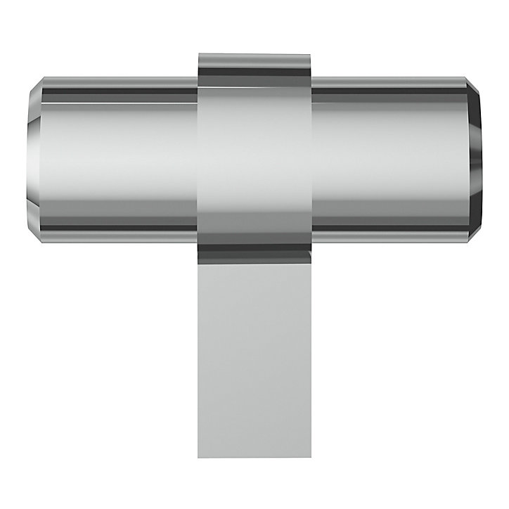 Bouton de meuble en T Kerver GoodHome effet chromé Ø4 x l.1,8 x h. 3.4 cm