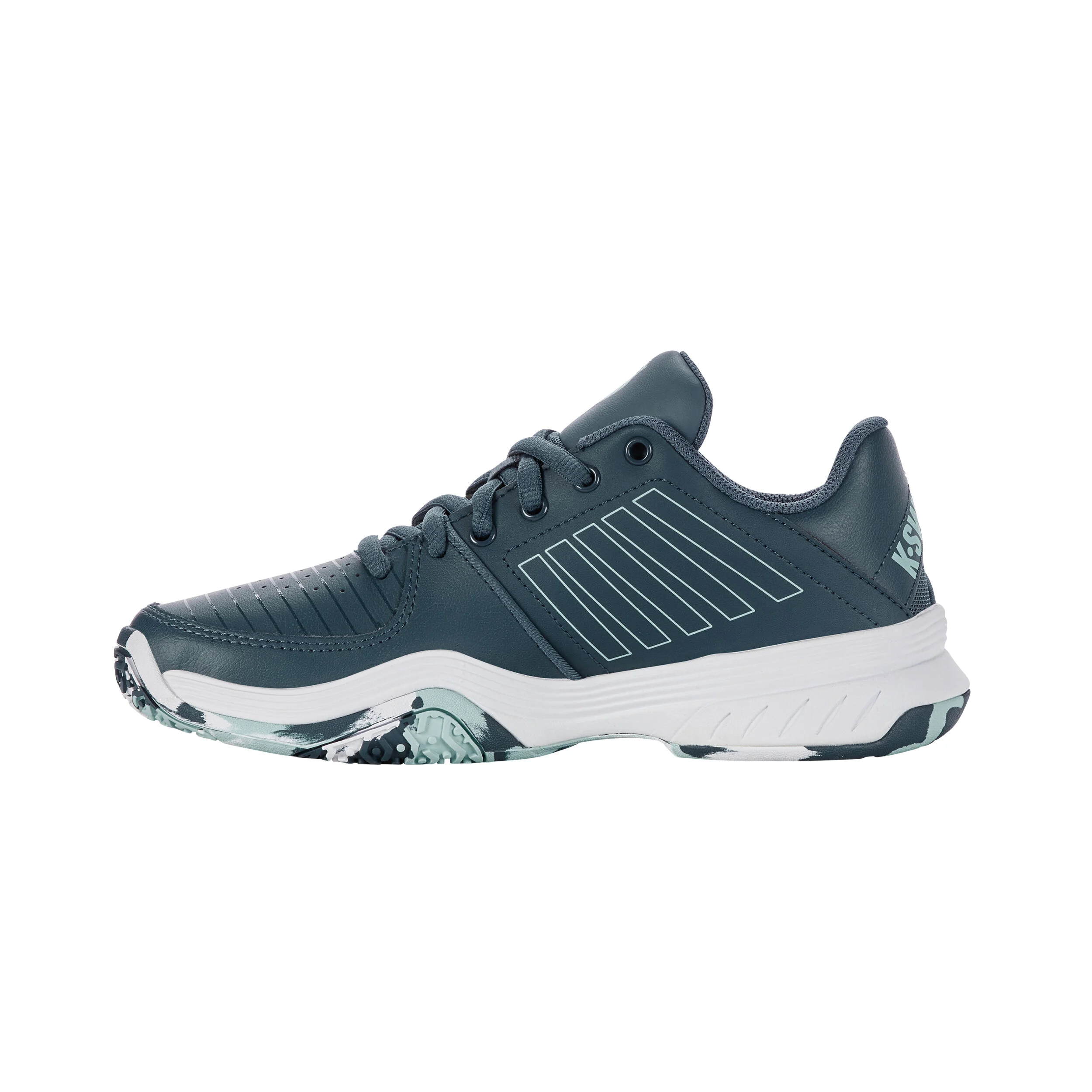 K-Swiss Court Express Omni Chaussures Toutes Surfaces Enfants - Bleu Petrol, Blanc