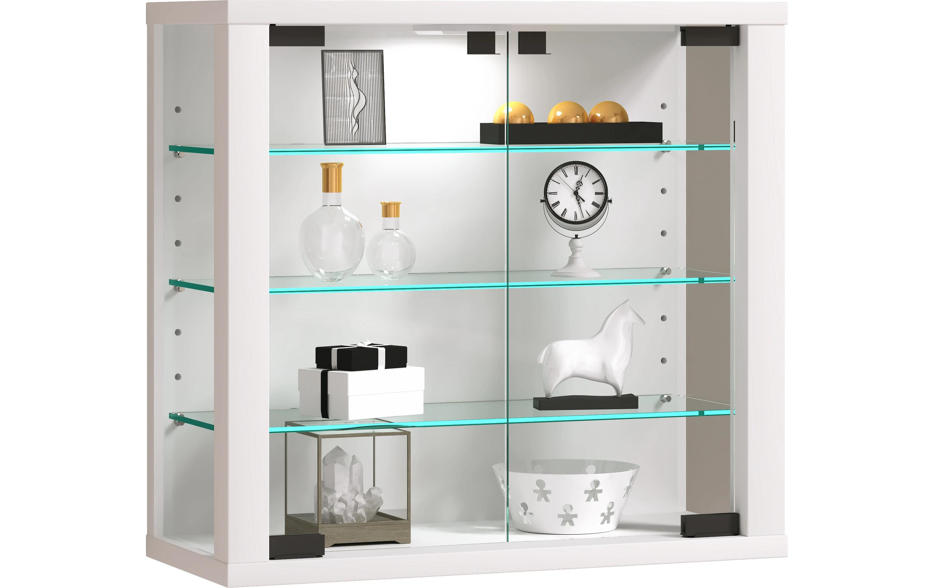 Vitrine Vitrosa S 42.6 x 39.9 cm, WeissHängevitrine für die Wandmontage
