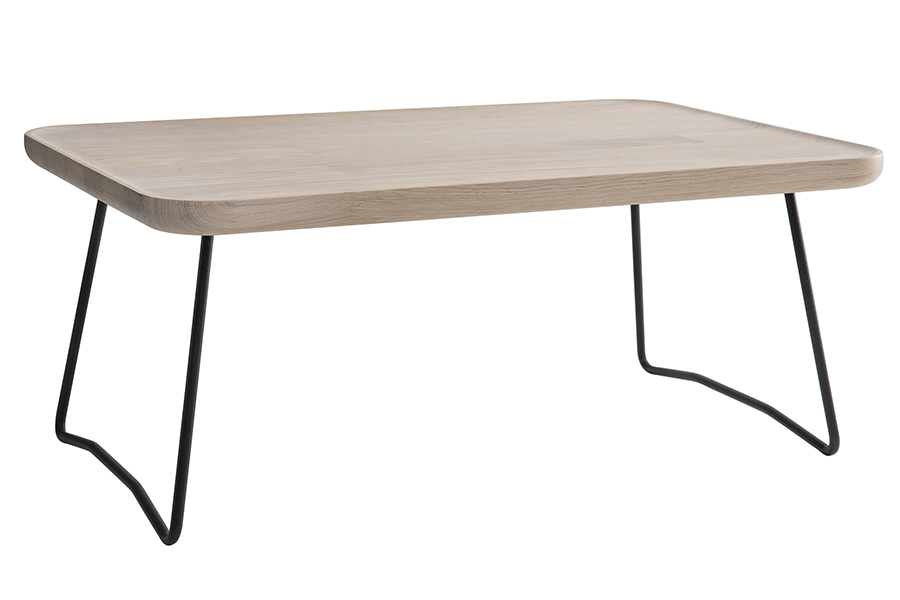Add On sengebrett 38x59 cm.  Hvitoljet eik med sort understell.