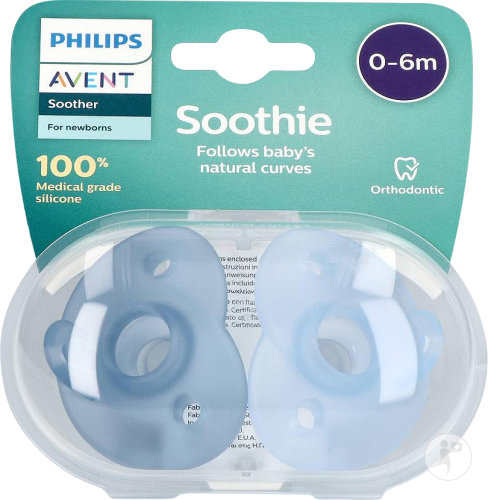 Philips Avent Sucette Soothie Garçon 0-6 Mois 2 Pièces (SCF099/21)