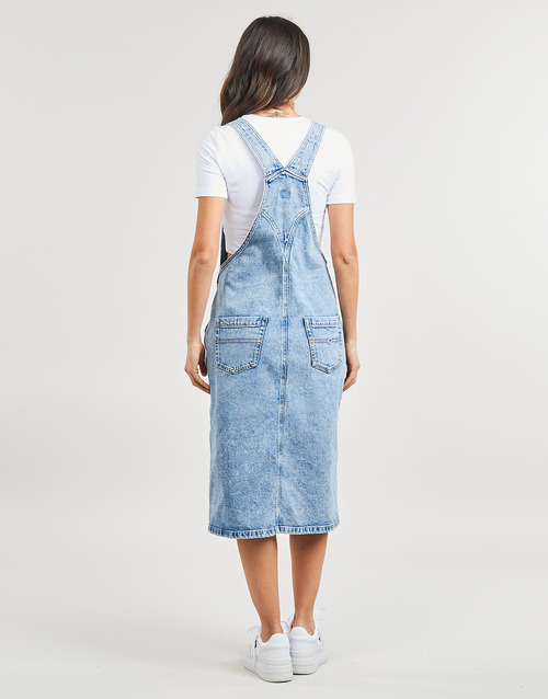 Tommy Jeans - DUNGAREE BF MIDI DRESS CG4114 - Bleu